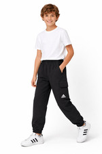 Adidas Boys Youth Black Cargo Jogger Pants Nylon Athletic Track Pants Size S 8