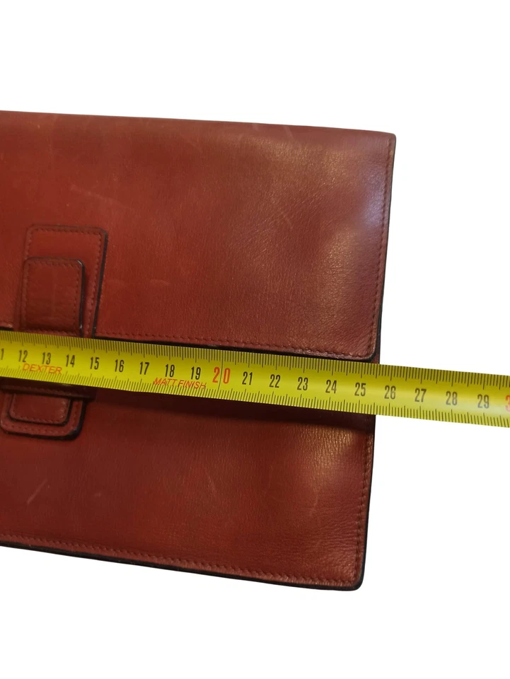 Petite sacoche en cuir vintage Ancienne, accessoire rétro d’occasion - Photo 3/4