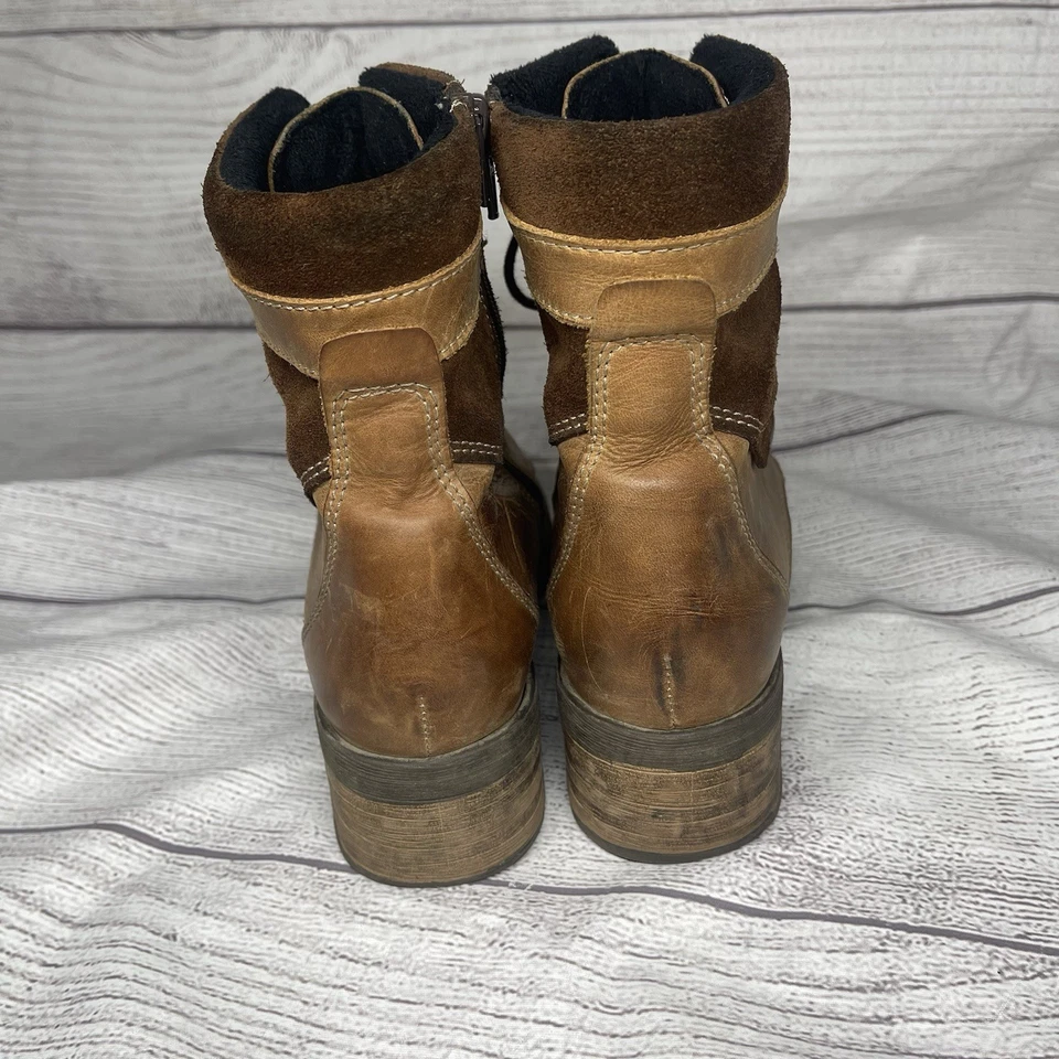 Dromedaris Women's 9.5/40 Kara Brown Leather Combat Lace-up Boots - Image 4 of 4