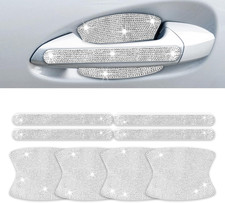 8 Pieces Bling Car Door Handle Scratch Protector, Universal Rhinestone Car Stick