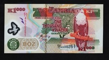 ZAMBIA 1000 Kwacha 2003 Polymer - UNC - Pick 44b  ,  2 scan  (65)