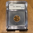1939 S Lincoln Wheat Small Cent ICG MS66 RD Bronze RD Uncirculated San Francisco