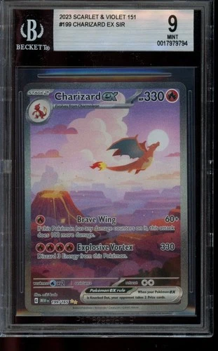 BGS 9 MINT Pokemon Charizard EX 151 Special Illustration Rare 199/165