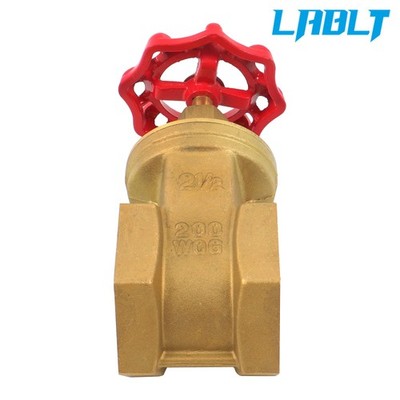 LABLT 2-1/2'' NPT Brass Gate Valve Duty Female Thread Manual Rotary Sluice Valve