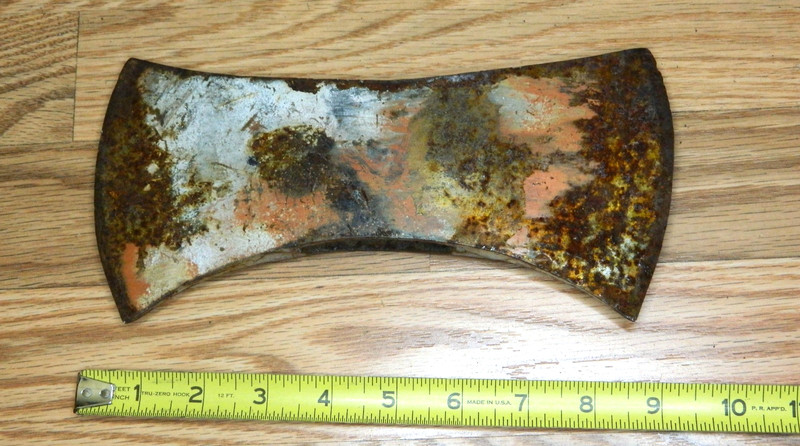 Double Bit Axe Head Vintage Falling Pattern 3lb 1.5oz  Unmarked 9 1/4"
