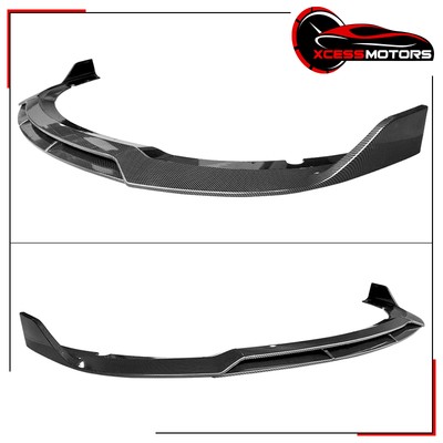 Fits 15-23 Charger V2 Style 4PCS Front Lip Lower Spoiler Carbon Fiber Print ABS