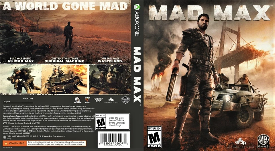 MAD MAX MICROSOFT XBOX ONE (SERIES X), photo 3 sur 3