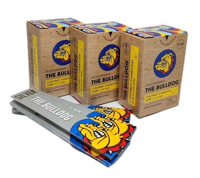 Set: 180x The BULLDOG Coconut Charcoal Slim Filter - Aktivkohle - 6mm + Papers