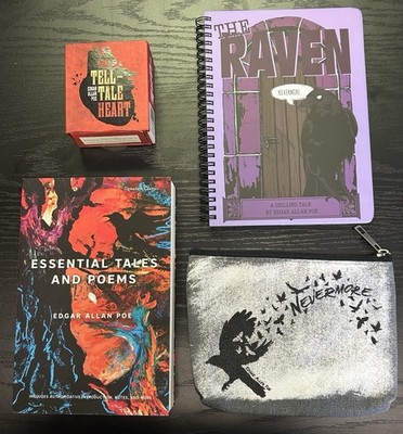Edgar Allan Poe Fan Lot: Essential Tales & Poems Book, Notebook Ft The Raven Etc