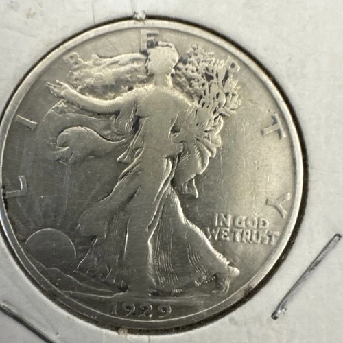 1929 S Walking Liberty Silver Half Dollar VF