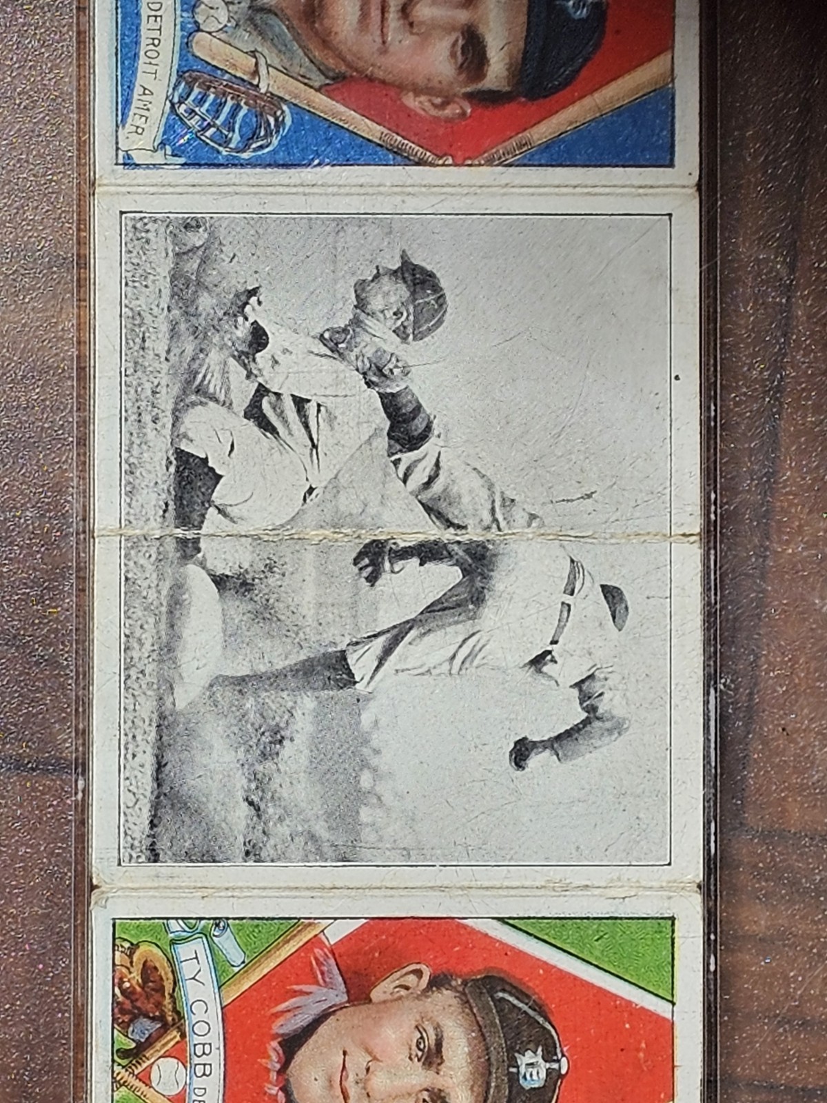 1912 T202 Hassan Triple Folder Ty Cobb Steals Third Cobb/Moriarity PSA 2 Iconic  view 5
