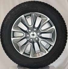 20" Chevy Silverado Gunmetal RST OEM Wheels Bridgestone AT Tire TPMS LUG NUTS
