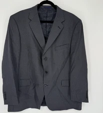Daniel Cremieux Blazer Mens 48R Gray Blue Houndstooth Sport Coat Made in USA
