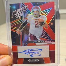 JOHNNY MANZIEL RED Saturday Star Rookie Auto 01/100-2025 Prizm Draft Football