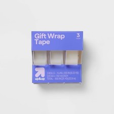 3pk Gift Wrap Tape Clear Plastic Tape for Gift Wrapping, 0.75" Width