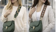Green 2  Wide Pair Adjustable Replacement Purse Crossbody Strap w/Gold Hardware