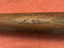 Spalding Autograph Model Ken Williams Bat Uncracked Very Good Plus Condition