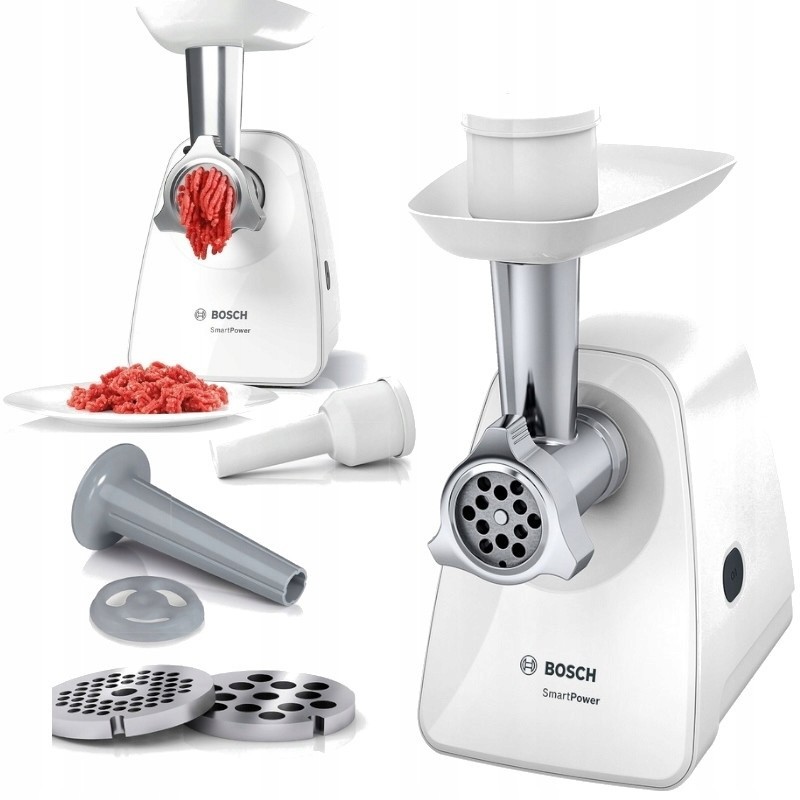 BOSCH MFW2510W ELECTRIC MEAT MINCER 2 SCREENS, SAUSAGE STUFFER, GRINDER NEW