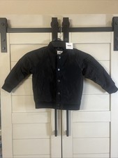 Cotton On Kids Black Unisex Bomber Style Puffy Jacket - Size 1-2Yrs