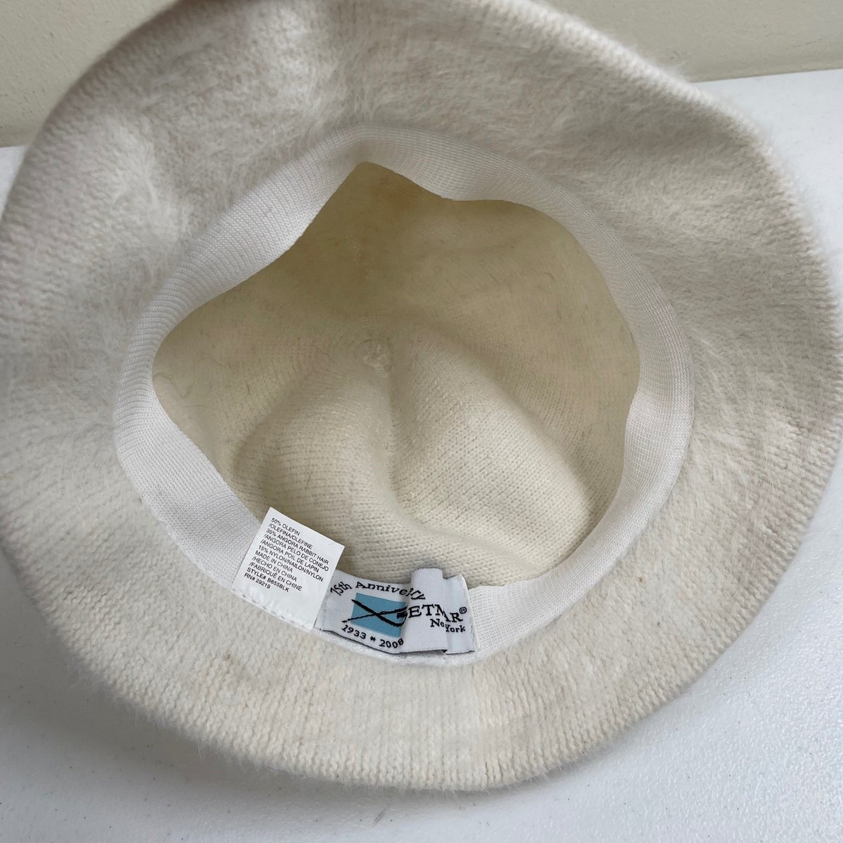 Vintage Betmar New York Angora Blend Off White Fuzzy Bucket Hat Women Y2K Betmar Wool Blend Bucket Hats for Women for sale | eBay main image 2
