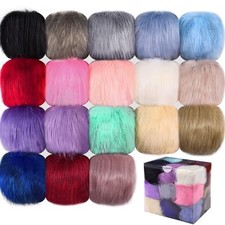 18 Pieces Pom Pom for Hats 6 Inch Large Faux Fur Pom Pom Balls Bright Color