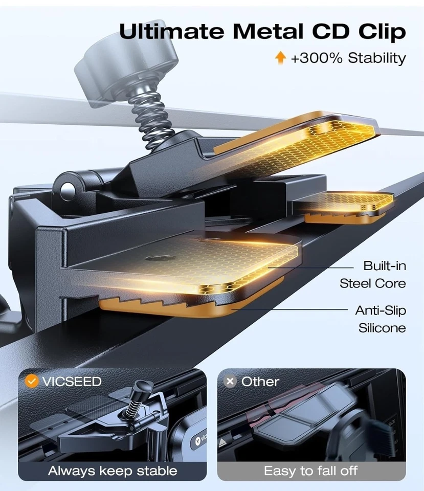 Military-Grade Sturdy Car Phone Holder Mount, Upgraded anti Shake Metal CD Slot  - Image 3 of 4