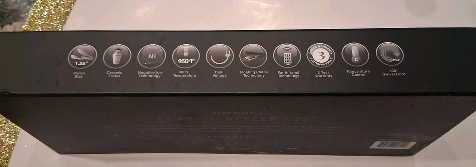 Evalectric Purple Pro Classic Styler Negative Ion Ceramic Hair Flat Iron + Stand - Image 3 of 4