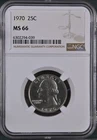 1970  25C Washington Quarter Dollar NGC MS66  6302294-039