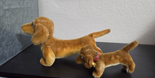 10" and 6" Vintage Stieff Dachshund Stuffed Animals