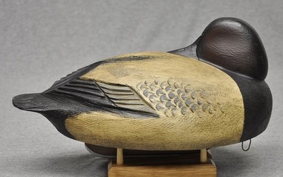BEN SCHMIDT STYLE CANVASBACK SLEEPER DRAKE duck decoy  Darkfeather Freedman