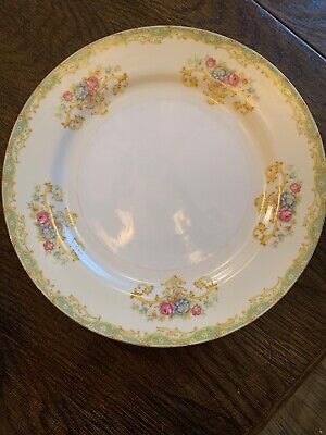3 Gold China Made In Japan Dinner Dishes Green Rim With Gold 3 Gold China Made In Japan Dinner Dishes Green Rim With Gold