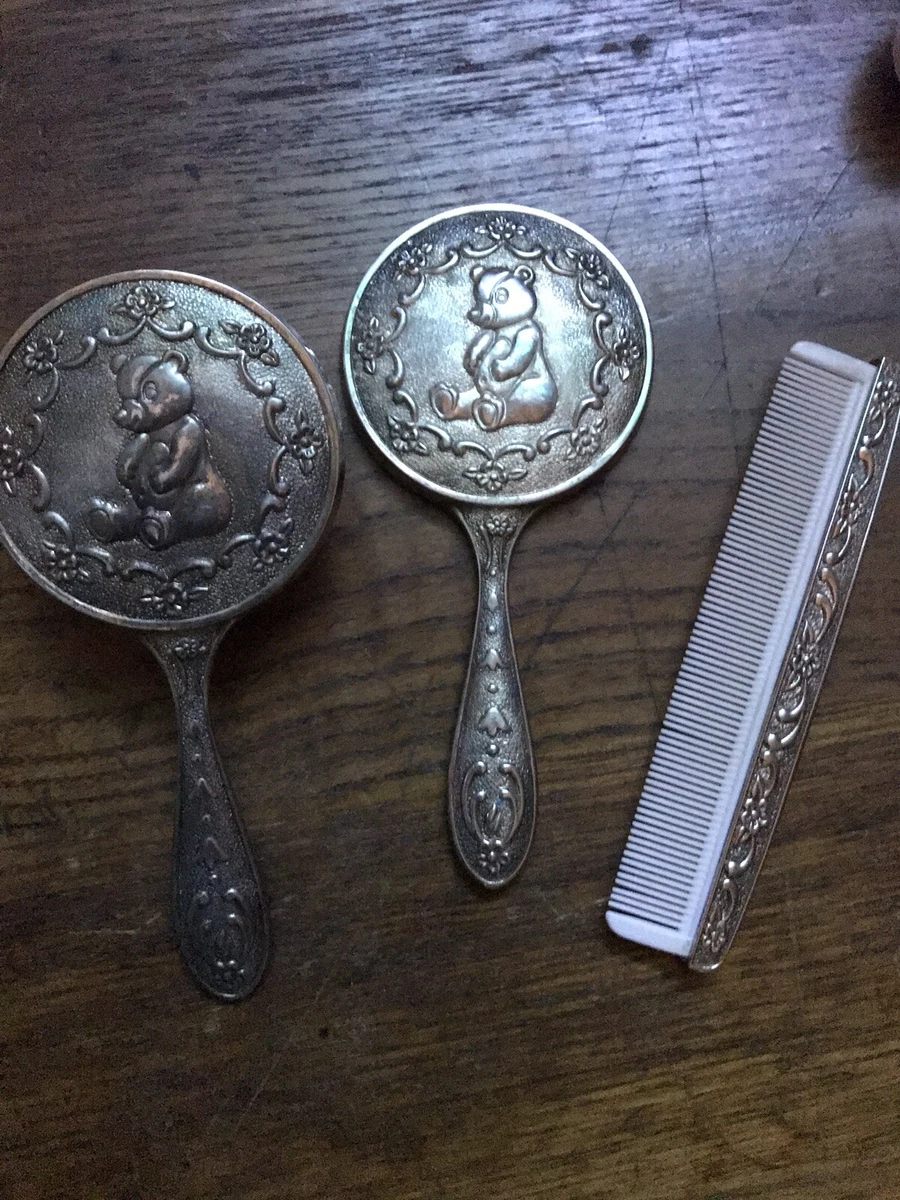 Vintage Baby Brush And Mirror