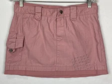 DC PINK Cargo Utility Women's SKIRT Size 7  33x14 Buckle Snaps Barbie