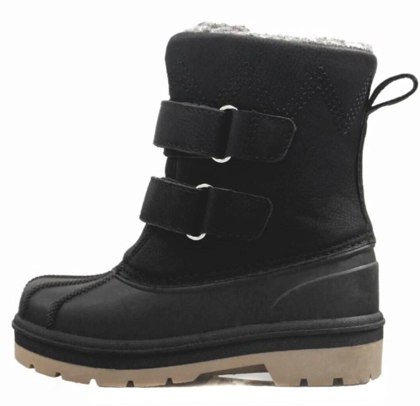 Botas de invierno Cat & Jack para niños pequeños negras King imitación cuero piel -10F 7 EE. UU. NUEVAS Foto 2 de 3