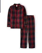 The Childrens Place Unisex Plaid Matching Pajamas Size M 7/8
