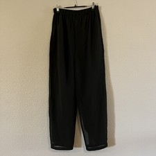 Vintage 90s Dalin Sheer Crepe Lined Elasticic Waist Dress Pants Pockets Sz S EVC