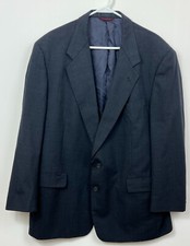 Hart Schaffner  Marx Softly Tailored Wool Gray Windowpane Sportcoat Jacket 46R