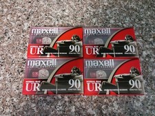 Maxell UR 90 Minute Blank Audio Cassette Tapes Normal Bias Sealed lot of 4
