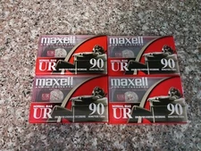 Maxell UR 90 Minute Blank Audio Cassette Tapes Normal Bias Sealed  lot of 4