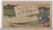 (KR89) Tarjeta de pescadería súper temprana de EE. UU. John Harlow, ERIE c1883