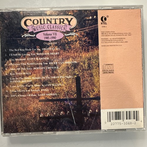 Country Music Classics, Vol. 7 (1985-1990) by Various Artists (CD, Feb-1992 - Picture 2 of 2
