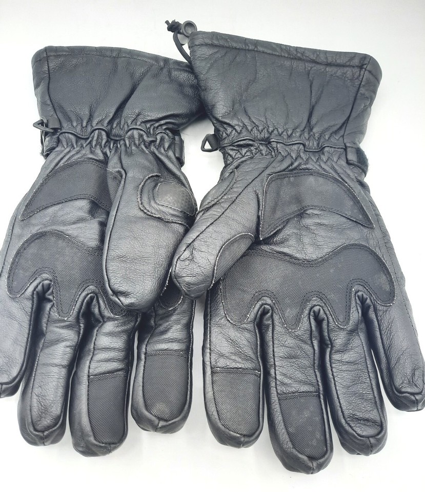 Harley Davidson Mens Extra Large Gloves Cowhide Weatherproof Black USED