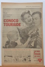 1960 full page newspaper ad for Conoco -  Touraide book, fastest way to plan