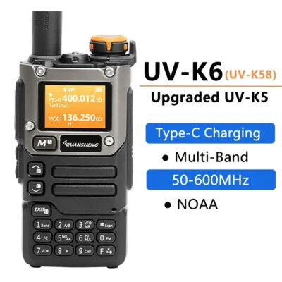 Quansheng UV-K6 5W Walkie Talkie FM Transceiver Full Band AM FM UV-K5(8) Radios