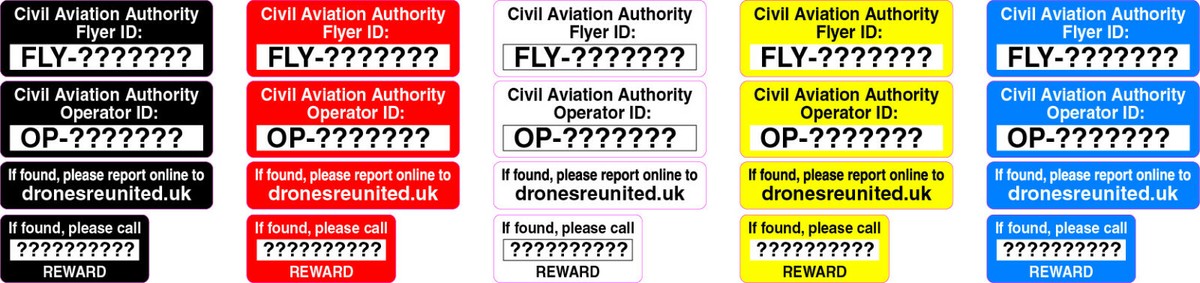 UK Drone Operator ID Labels CAA Regulatory 12mm Tag Identification Stickers - Foto 9
