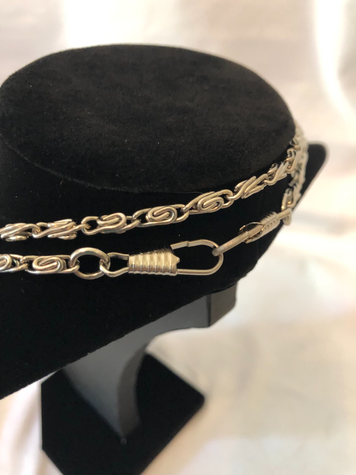 Vintage Two Layer Long Silver Chain Necklace - image 4