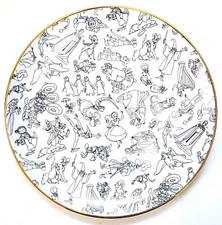 New Disney Ink & Paint Character Sketch 10.5" Ceramic Plate Splash Mountain