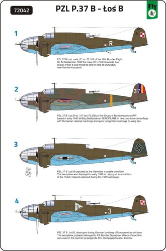 FLY 72041, PZL.37 A bis - LOS A bis, POLISH TWIN ENGINED MEDIUM BOMBER, 1/72 - Picture 3 of 4