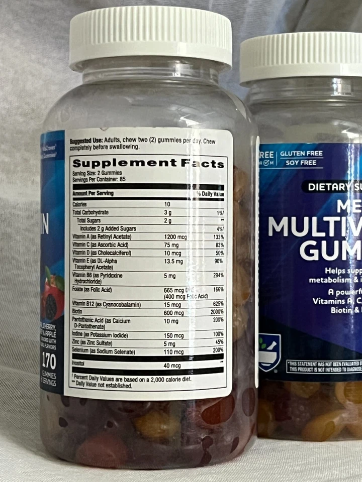 Paquete de 2 gomitas suplemento dietético multivitamínico Rite Aid para hombre 170ct caducidad 25/03 Foto 2 de 4