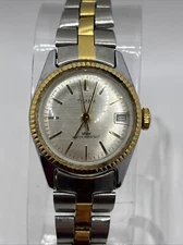 Timex 1980s Women's Two Tone Mechanical Watch 6.75" Band- Working
